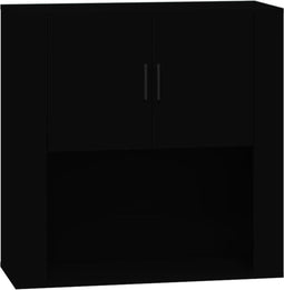 vidaXL - Wandkast - 80x33x80 - cm - bewerkt - hout - zwart