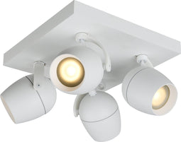 Lucide PRESTON - Plafondspot Badkamer - 4xGU10 - IP44 - Wit