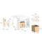 SoBuy KMB113-W - Kindertafelset - 2 Stoelen - Wit