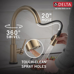 Delta Faucet Trinsic 9159-CZ-DST - Keukenkraan - Neerklapbare sproeier - Champagnebrons