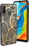 iMoshion Hoesje Geschikt voor Huawei P30 Lite Hoesje Siliconen - iMoshion Design hoesje - Goud / Zwart / Golden Leaves