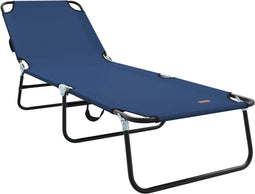 vidaXL - Vouwbare - Ligstoel - Draagbaar - Blauw - 600D - Oxford - Stof