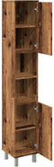 vidaXL - Badkamerkast - 30x30x179 - cm - bewerkt - hout - oud - houtkleurig