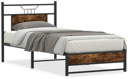 vidaXL - Bedframe - zonder - matras - hout - gerookt - eikenkleurig - 90x200 - cm