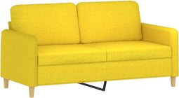 vidaXL - Tweezitsbank - 140 - cm - stof - lichtgeel