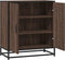 vidaXL - Dressoir - 68x35x76 - cm - bewerkt - hout - en - metaal - bruin - eikenkleur