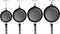 Eurolux Hapjespan met afneembare steel 28 x 7 cm flexinductie / combizone Bosch en Siemens Compatible