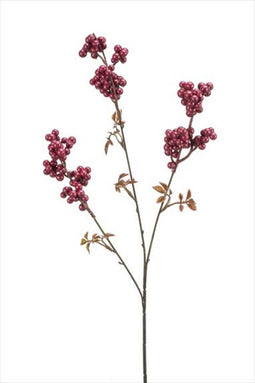 Emerald Kunstbloemen Besjes Tak x3 Glitter Roze Paars 60 cm 430473
