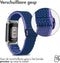 imoshion Elastisch nylon bandje - Geschikt voor Fitbit Charge 5, Charge 6 - Donkerblauw - One Size