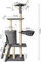 Purlov Kattenboom 138 cm Grijs - Veilig en Stimulerend Kattenparadijs