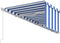 vidaXL - Luifel - handmatig - uittrekbaar - met - rolgordijn - 6x3 - m - blauw - en - wit