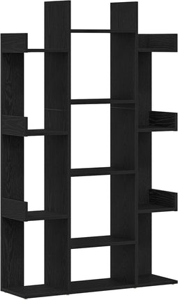 vidaXL - Boekenkast - Zwart - Eiken - 86x25,5x140 - cm - Bewerkt - Hout