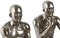 Decoratieve figuren Home ESPRIT Gouden Zilverkleurig 19 x 13,5 x 22 cm (2 Stuks)