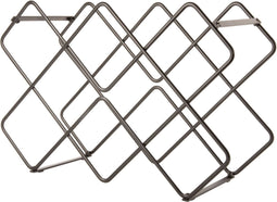 Present Time Wijnrek Diamonds - Zwart - 40,5x15,5x27,5cm - IJzer - Voor aan de Muur - 8 Flessen - Luxe