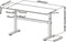 Ergo Office - Zit-sta bureau 140x60cm Handmatig in hoogte verstelbaar bureau max. 117cm | Ergonomische tafel Belastbaar tot 40kg Wit