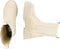 PS Poelman Kimmy - Dames Leren Chunky Chelsea Enkellaarzen - Beige Crème Wit - Maat 36