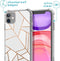 iMoshion iPhone 11 - Hoesje met Koord - Verstelbaar Koord - Wit Meerkleurig Goud