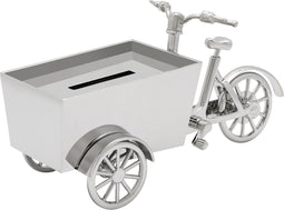 Zilverstad - Spaarpot Bakfiets zilver kleur