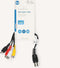 Nedis DIN-Audiokabel - DIN 5-Pins Male - 4x RCA Female - Vernikkeld - 0.20 m - Rond - PVC - Zwart - Label