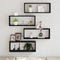 vidaXL - Wandplanken - Set - van - 4 - - - Zwart - Eiken - - - 60x15x23 - cm - - - Gemaakt - van - Houtcomposiet