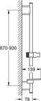 GROHE Rainshower SmartActive - Douchestang - 90 cm - zeepschaal - supersteel - 26603DC0