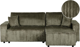 ABACKA - Slaapbank - Groen - Linkszijdig - Corduroy