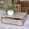 Riviera Maison Salontafel vierkant - Milan Coffee Table Parquet 90x90 - Gerecycled Eikenhout, IJzer - Bruin
