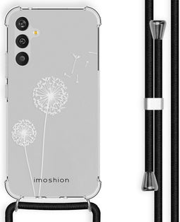 iMoshion Hoesje Geschikt voor Samsung Galaxy A34 (5G) Hoesje Met Koord - iMoshion Design Hoesje met Koord - Transparant / Dandelion