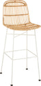 J-Line Barstoel Ema Rotan/Metaal Naturel/Wit