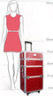 Veronica NAIL-PRODUCTS Aluminium Trolley 3 in 1 - Professionele Nagel Koffer - Croco Rood