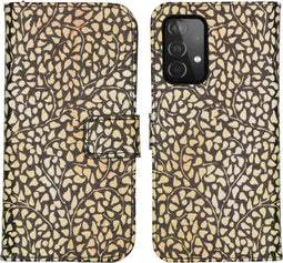 iMoshion Hoesje Geschikt voor Samsung Galaxy A52 (4G) / A52s / A52 (5G) Hoesje Met Pasjeshouder - iMoshion Design Softcase Bookcase - Goud / Zwart / Allover de luxe