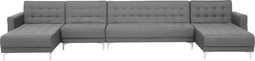 ABERDEEN - Bank U-vormig - Grijs - 6 persoons - Universeel - Polyester