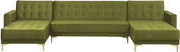 ABERDEEN - Bank U-vormig - Groen - 5 persoons - Universeel - Fluweel