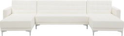 ABERDEEN - Bank U-vormig - Wit - 5 persoons - Universeel - Kunstleer