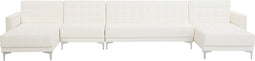 ABERDEEN - Bank U-vormig - Wit - 6 persoons - Universeel - Kunstleer