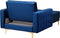 ABERDEEN - Chaise longue - Blauw - Symmetrisch - Fluweel