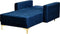 ABERDEEN - Chaise longue - Blauw - Symmetrisch - Fluweel