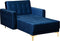 ABERDEEN - Chaise longue - Blauw - Symmetrisch - Fluweel