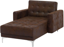 ABERDEEN - Chaise longue - Bruin - Symmetrisch - Kunstleer