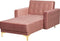 ABERDEEN - Chaise longue - Roze - Symmetrisch - Fluweel