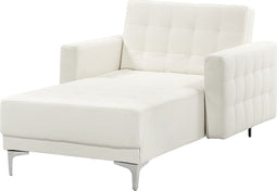 ABERDEEN - Chaise longue - Wit - Symmetrisch - Kunstleer