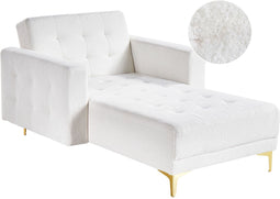 ABERDEEN - Chaise longue - Wit - Universeel - Bouclé