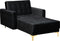 ABERDEEN - Chaise longue - Zwart - Fluweel