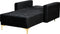 ABERDEEN - Chaise longue - Zwart - Fluweel