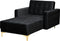 ABERDEEN - Chaise longue - Zwart - Fluweel