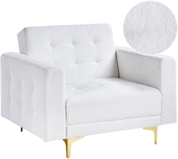 ABERDEEN - Fauteuil - Wit - Bouclé