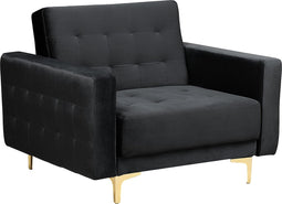 ABERDEEN - Fauteuil - Zwart - Fluweel