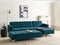 ABERDEEN - Hoekbank 4-zits ottomaan - Blauwgroen - Links - Fluweel