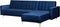 ABERDEEN - Hoekslaapbank ottomaan - Blauw - Links - 267 cm - Fluweel