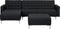 ABERDEEN - Hoekslaapbank ottomaan - Grafietgrijs - Rechts - Polyester